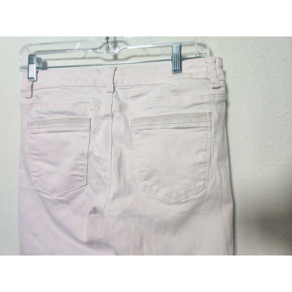 White House Black Market Pink Jeans Size 6 Skinny Ankle Gold Zip Leg Metallic - Picture 7 of 11